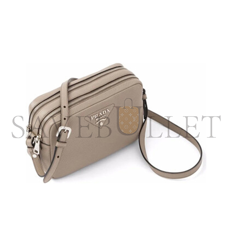 PRADA FLOU LEATHER SHOULDER BAG 1BH082 (22*14*8cm)